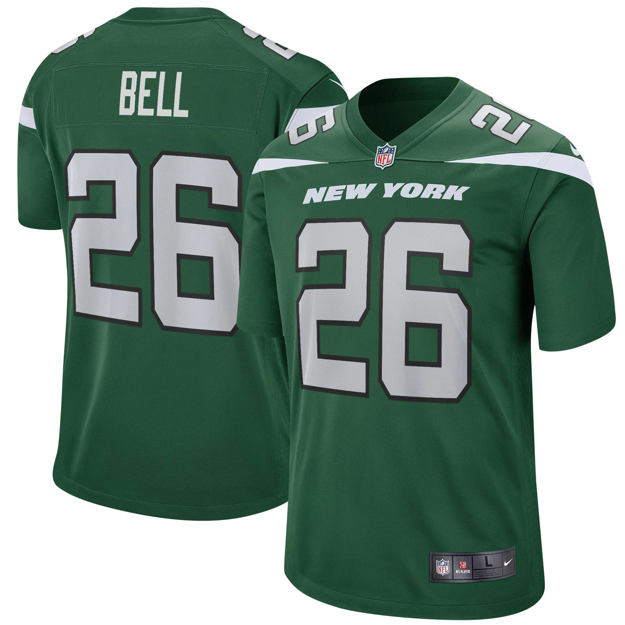 Men New York Jets #26 Le Veon Bell Nike Green Game NFL Jersey->new york jets->NFL Jersey